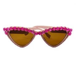 BURU Accessories Rhinestone Cat Eye Shades - Pink & Pink