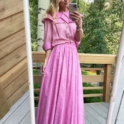 BURU Pink Label Clothing BURU X JUJU Everyday Maxi Skirt - Pink Oxford