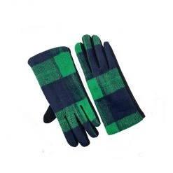 Buru Accessories Plaid Gloves - Green