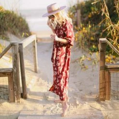 BURU Pink Label Black Friday Bow Housecoat - Plum Floral 8 BURU Pink Label Black Friday Bow Housecoat - Plum Floral