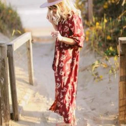 BURU Pink Label Black Friday Bow Housecoat - Plum Floral