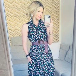 BURU Pink Label BURU X Mara Martin Sleeveless Shirtdress Maxi - Polkadots Clothing 28 BURU Pink Label BURU X Mara Martin Sleeveless Shirtdress Maxi - Polkadots Clothing