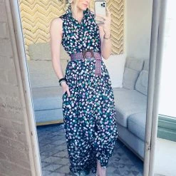 BURU Pink Label BURU X Mara Martin Sleeveless Shirtdress Maxi - Polkadots Clothing 25 BURU Pink Label BURU X Mara Martin Sleeveless Shirtdress Maxi - Polkadots Clothing