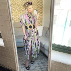 BURU Pink Label BURU X Mara Martin Puff Sleeve Shirtdress Midi - Miami Floral - PRE-SALE