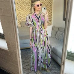 BURU Pink Label BURU X Mara Martin Puff Sleeve Shirtdress Midi - Miami Floral - PRE-SALE