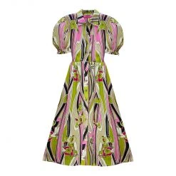 BURU Pink Label BURU X Mara Martin Puff Sleeve Shirtdress Midi - Miami Floral - PRE-SALE