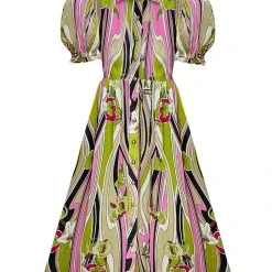 BURU Pink Label BURU X Mara Martin Puff Sleeve Shirtdress Midi - Miami Floral - PRE-SALE
