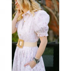 BURU Pink Label Clothing Puff Sleeve Shirtdress - Laura Floral