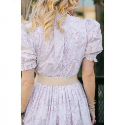 BURU Pink Label Clothing Puff Sleeve Shirtdress - Laura Floral