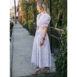 BURU Pink Label Clothing Puff Sleeve Shirtdress - Laura Floral