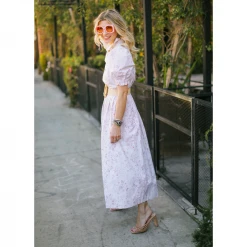 BURU Pink Label Clothing Puff Sleeve Shirtdress - Laura Floral