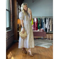 BURU Pink Label Clothing Puff Sleeve Shirtdress - Laura Floral