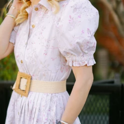 BURU Pink Label Clothing Puff Sleeve Shirtdress - Laura Floral