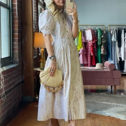 BURU Pink Label Clothing Puff Sleeve Shirtdress - Laura Floral