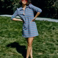 BURU White Label Dresses Puff Sleeve T-Shirt Dress - Rainbow Stripe