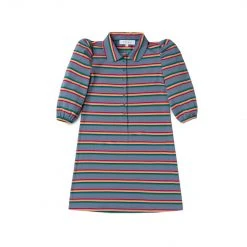 BURU White Label Dresses Puff Sleeve T-Shirt Dress - Rainbow Stripe