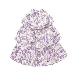 BURU White Label Teagan Tiered Skirt - Purple Brocade Clothing