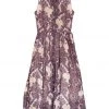 BURU White Label Sleeveless Shirtdress - Purple Paisley Clothing