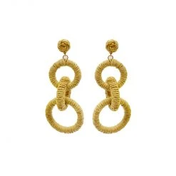 Buru Accessories Raffia Rounds Earrings - Natural