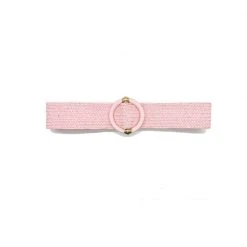 Buru Accessories Raffia Wrapped Buckle Stretch Belt - Pink