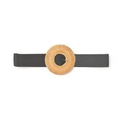 Buru Accessories Rattan Buckle Stretch Belt - Black