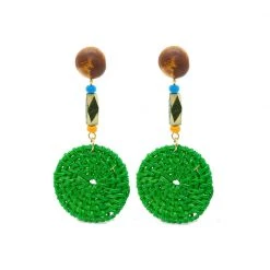Buru Accessories Rattan Drops - Green