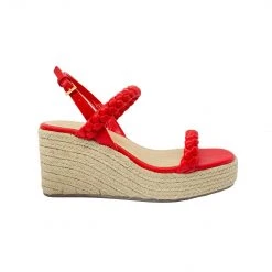 Shoes Braided Platform Espadrilles - Red Sale