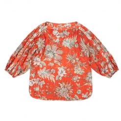 BURU White Label Button Sleeve Blouse- Red Floral Tops 15 BURU White Label Button Sleeve Blouse- Red Floral Tops