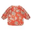 BURU White Label Button Sleeve Blouse- Red Floral Tops 2 BURU White Label Button Sleeve Blouse- Red Floral Tops