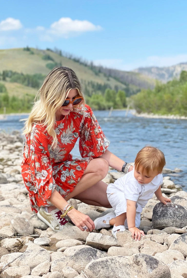 BURU White Label Button Sleeve Blouse- Red Floral Tops 6 BURU White Label Button Sleeve Blouse- Red Floral Tops
