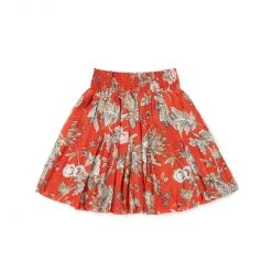 BURU White Label Clothing Smocked Waist Mini Skirt - Red Floral
