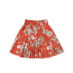 BURU White Label Clothing Smocked Waist Mini Skirt - Red Floral