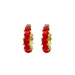 BURU Accessories Special Occasions Red Hot Heart Hoops - Red