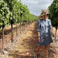 BURU Pink Label Dresses The Respite Dress - Blue Gingham