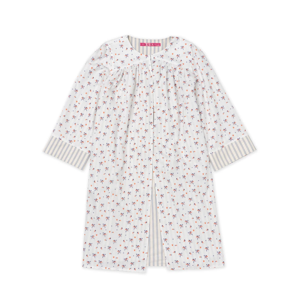 BURU Pink Label Reversible Car Coat - Blue Ticking & Floral Tops 18 BURU Pink Label Reversible Car Coat - Blue Ticking & Floral Tops
