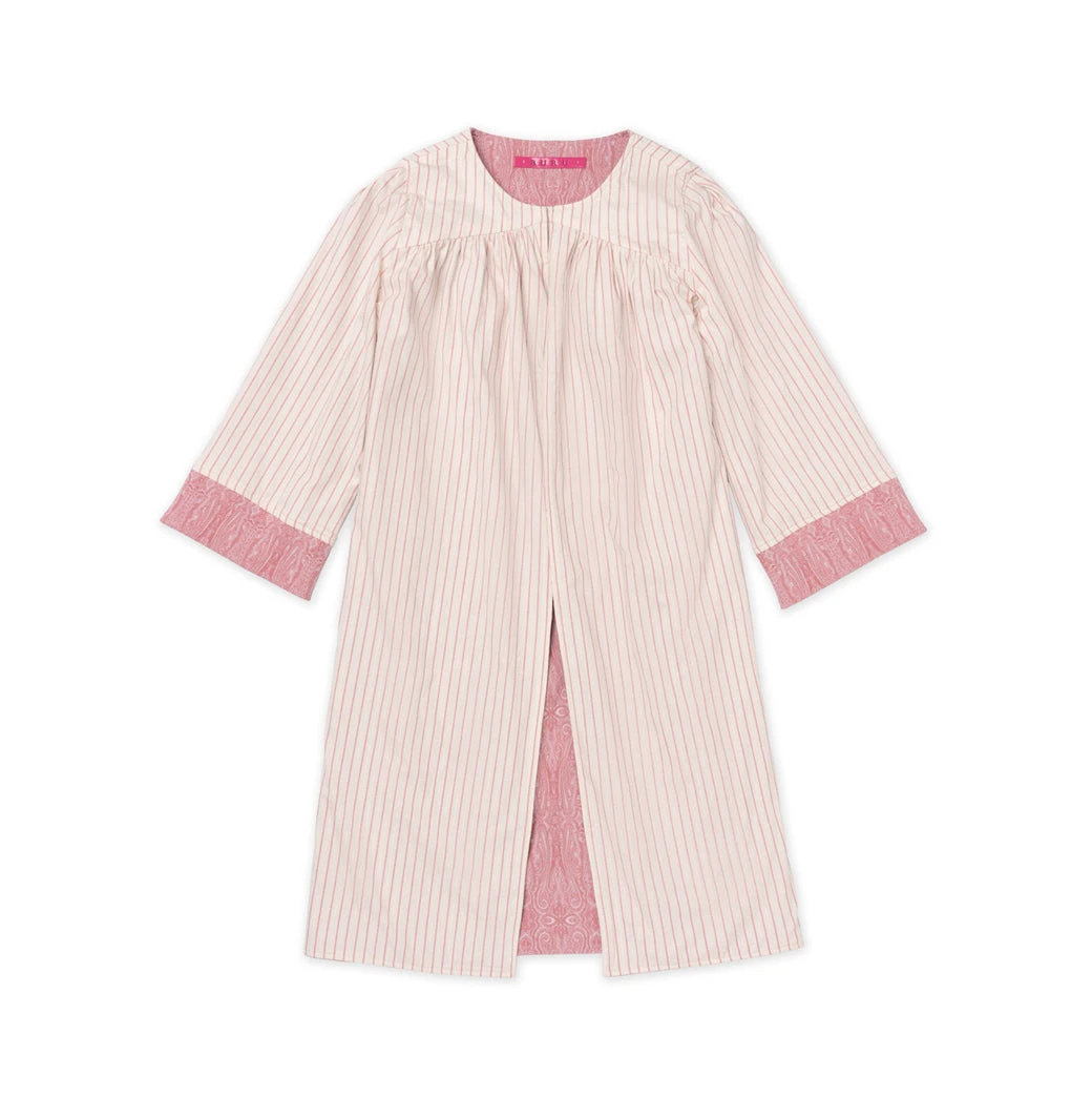 BURU Pink Label Tops Reversible Car Coat - Rose Jacquard & Pink Pinstripe 9 BURU Pink Label Tops Reversible Car Coat - Rose Jacquard & Pink Pinstripe