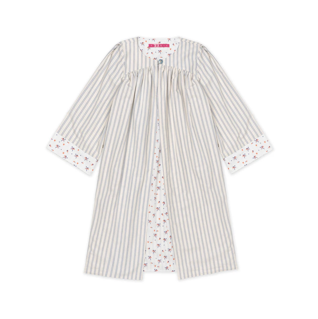 BURU Pink Label Reversible Car Coat - Blue Ticking & Floral Tops 19 BURU Pink Label Reversible Car Coat - Blue Ticking & Floral Tops