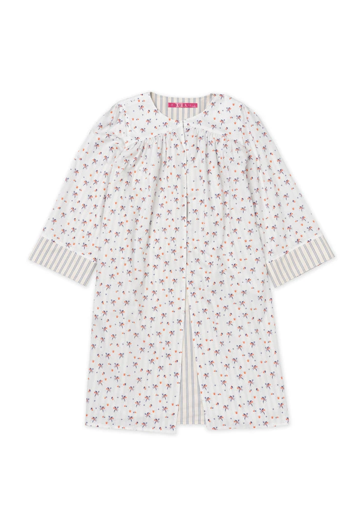 BURU Pink Label Reversible Car Coat - Blue Ticking & Floral Tops 4 BURU Pink Label Reversible Car Coat - Blue Ticking & Floral Tops