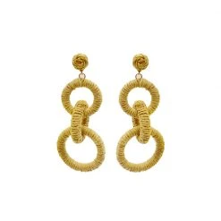 Buru Accessories Raffia Rounds Earrings - Natural