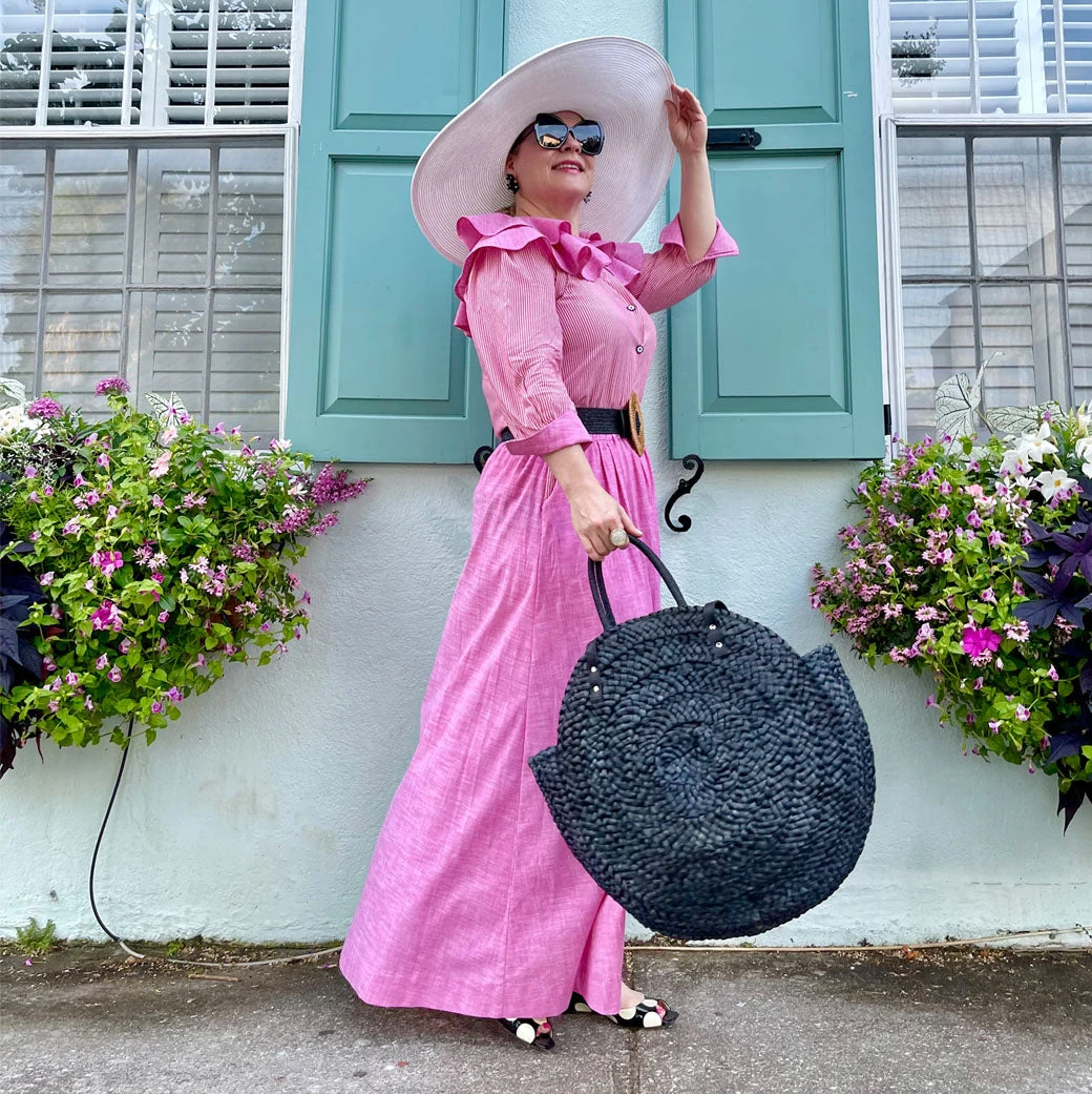 BURU Jumbo Round Raffia Tote - Black 7 BURU Jumbo Round Raffia Tote - Black