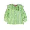 BURU Pink Label Clothing BURU X TSCS Ruffle Blouse - Lemon/Turquoise Stripe