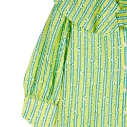 BURU Pink Label Clothing BURU X TSCS Ruffle Blouse - Lemon/Turquoise Stripe