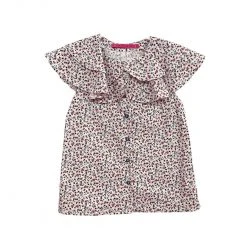 BURU Pink Label Sleeveless Ruffle Blouse - Mini Floral Clothing