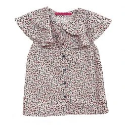 BURU Pink Label Sleeveless Ruffle Blouse - Mini Floral Clothing