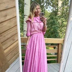 BURU Pink Label Clothing BURU X JUJU Everyday Maxi Skirt - Pink Oxford