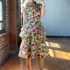 BURU Pink Label BURU X TSCS Ruffled Party Skirt - Signature Floral