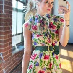 BURU Pink Label Clothing BURU X TSCS Ruffle Collar Midi Dress - Signature Floral