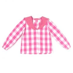 BURU Pink Label Sailor Shirt - Pink Gingham Poplin