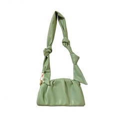 BURU Vegan Leather Knotted Strap Pouf - Seafoam - Final Sale