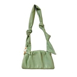 BURU Vegan Leather Knotted Strap Pouf - Seafoam - Final Sale